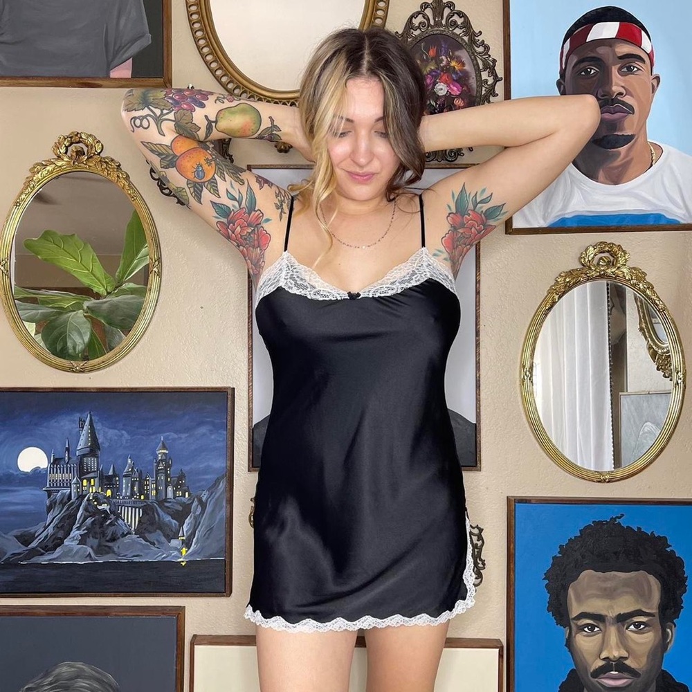 Victoria’s secrets black slip dress